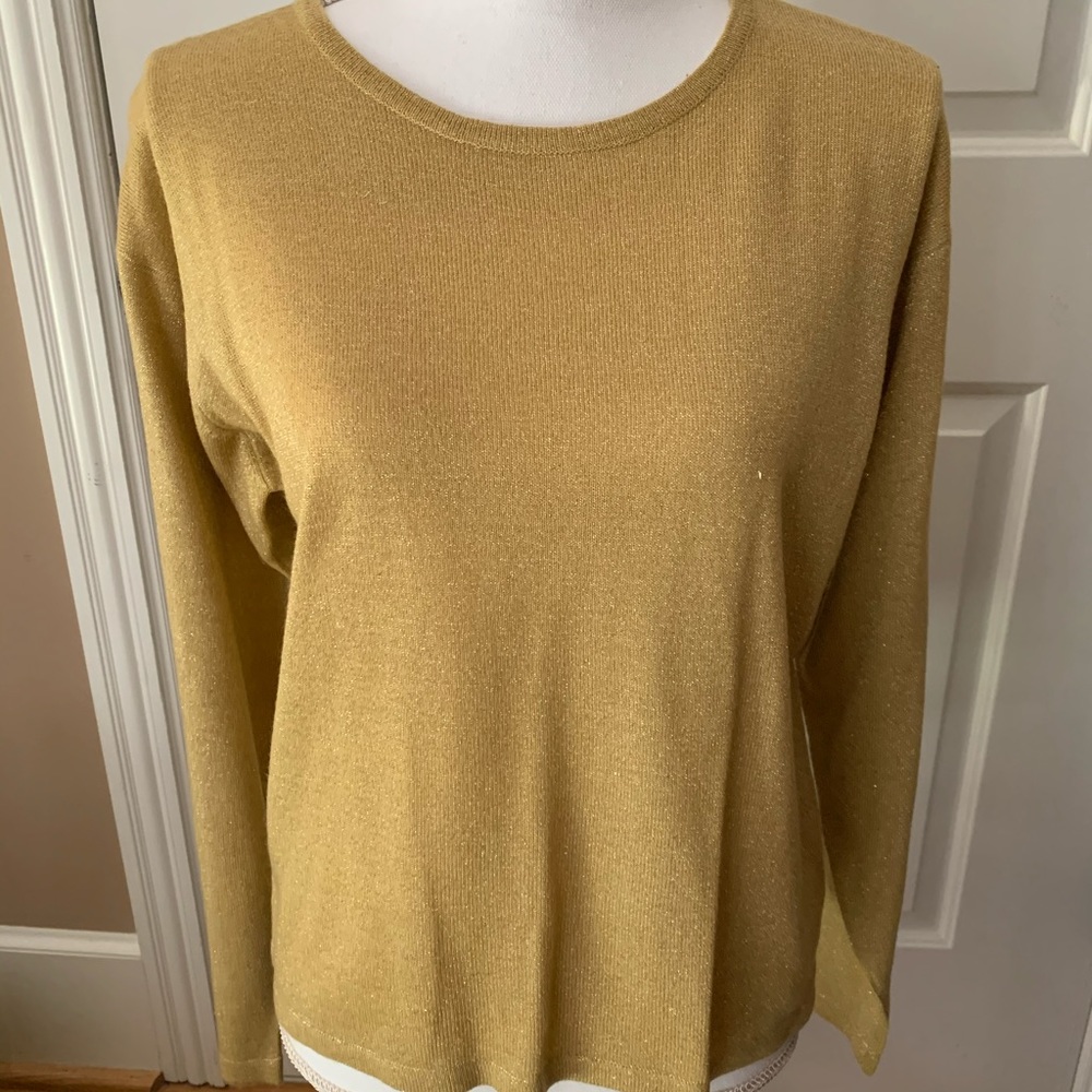 Lise J Gold sparkling long sleeve ladies blouse